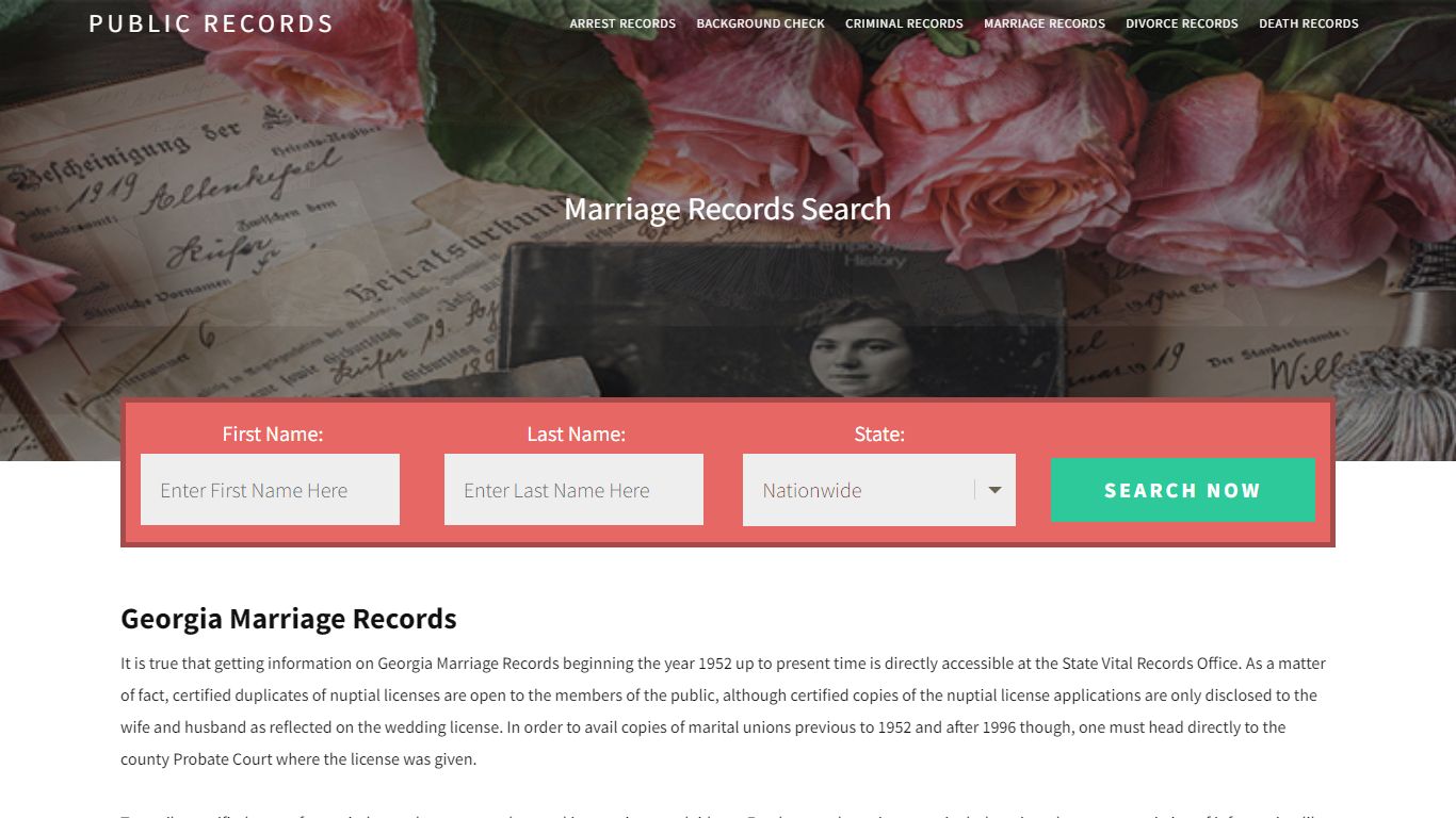 Georgia Marriage Records | Enter Name and Search. 14Days Free